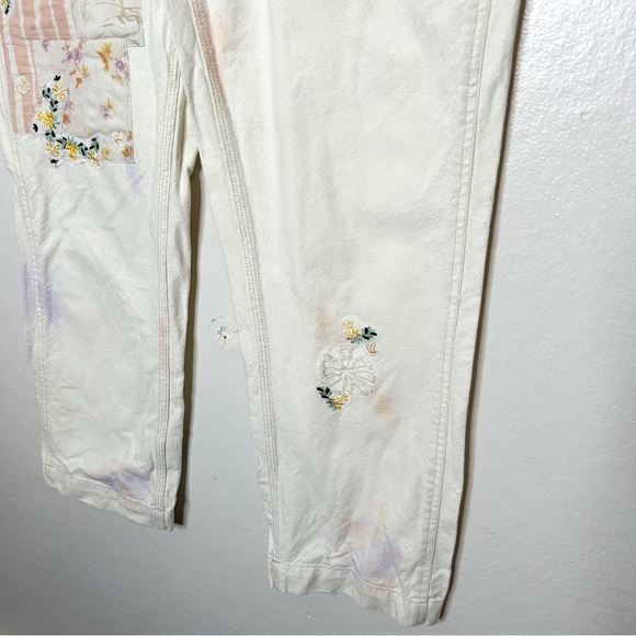 WE THE FREE Free People Love Alive Boyfriend Jeans Patchwork Dye Carpenter Pants - Picture 7 of 13